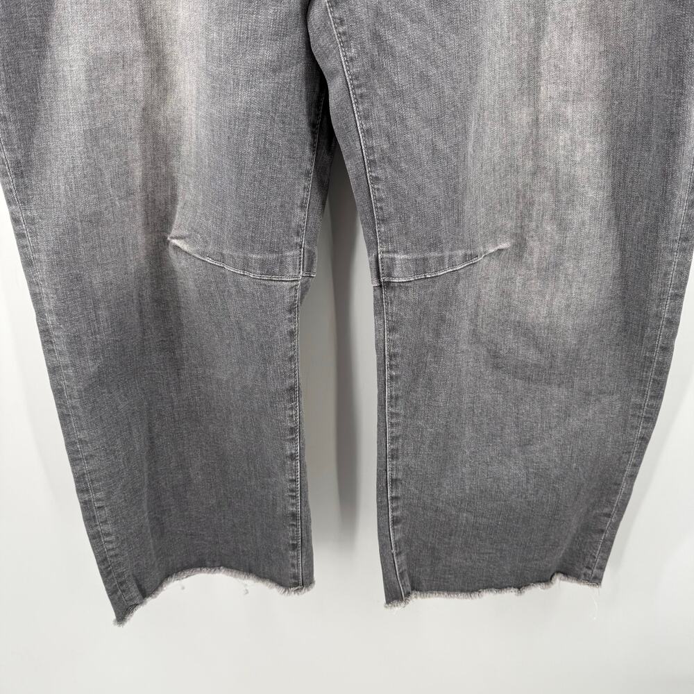 Mica Barrel Jeans Women’s Size 32 NWT Denim Super High Wide Leg Ankle Jeans Gray - Picture 14 of 16